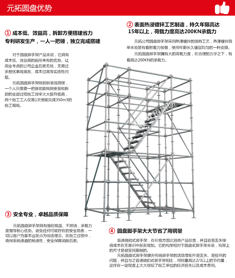 圓盤式腳手架產(chǎn)品特點(diǎn)及優(yōu)勢(shì)